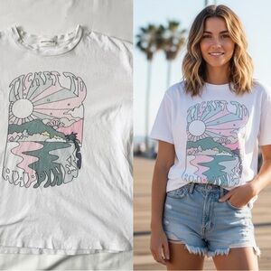 Aritzia Denim Forum Ticket to Happiness Graphic Tee - size 3 Large Extra Large
